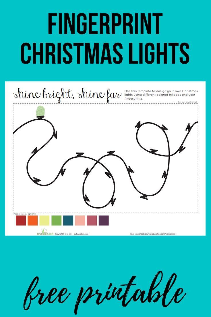 Fingerprint Christmas Lights | Worksheet | Education inside Printable Fingerprint Christmas Lights Template