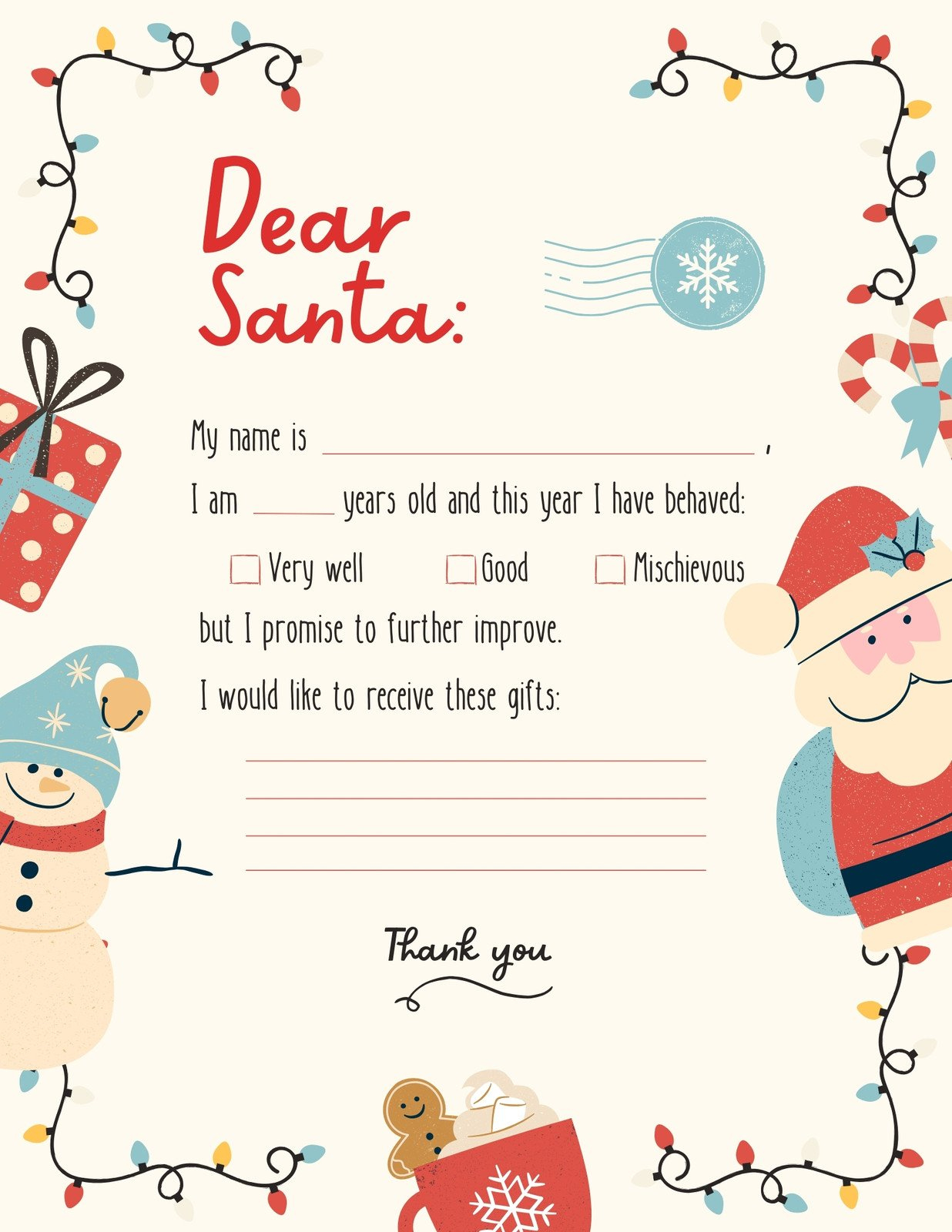 Free And Customizable Christmas Letter Templates | Canva pertaining to Printable Christmas Letter Templates
