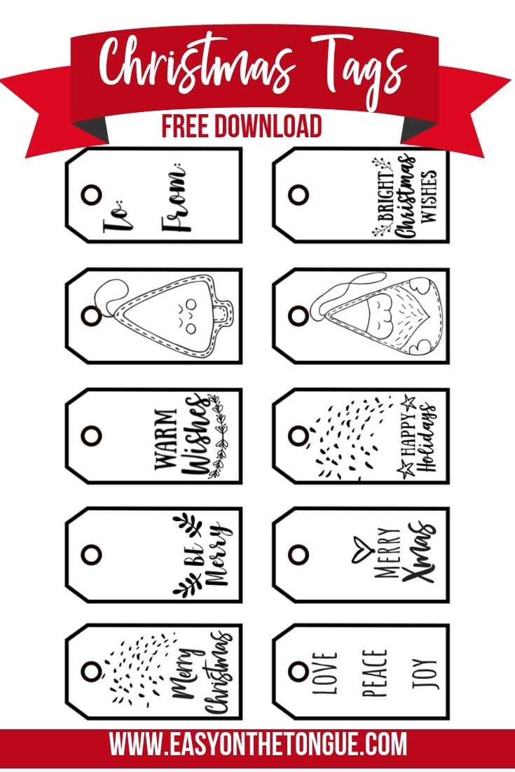 Free Black &amp;amp; White Christmas Gift Tags + A Download For You in Christmas Gift Tags Free Printable Black and White