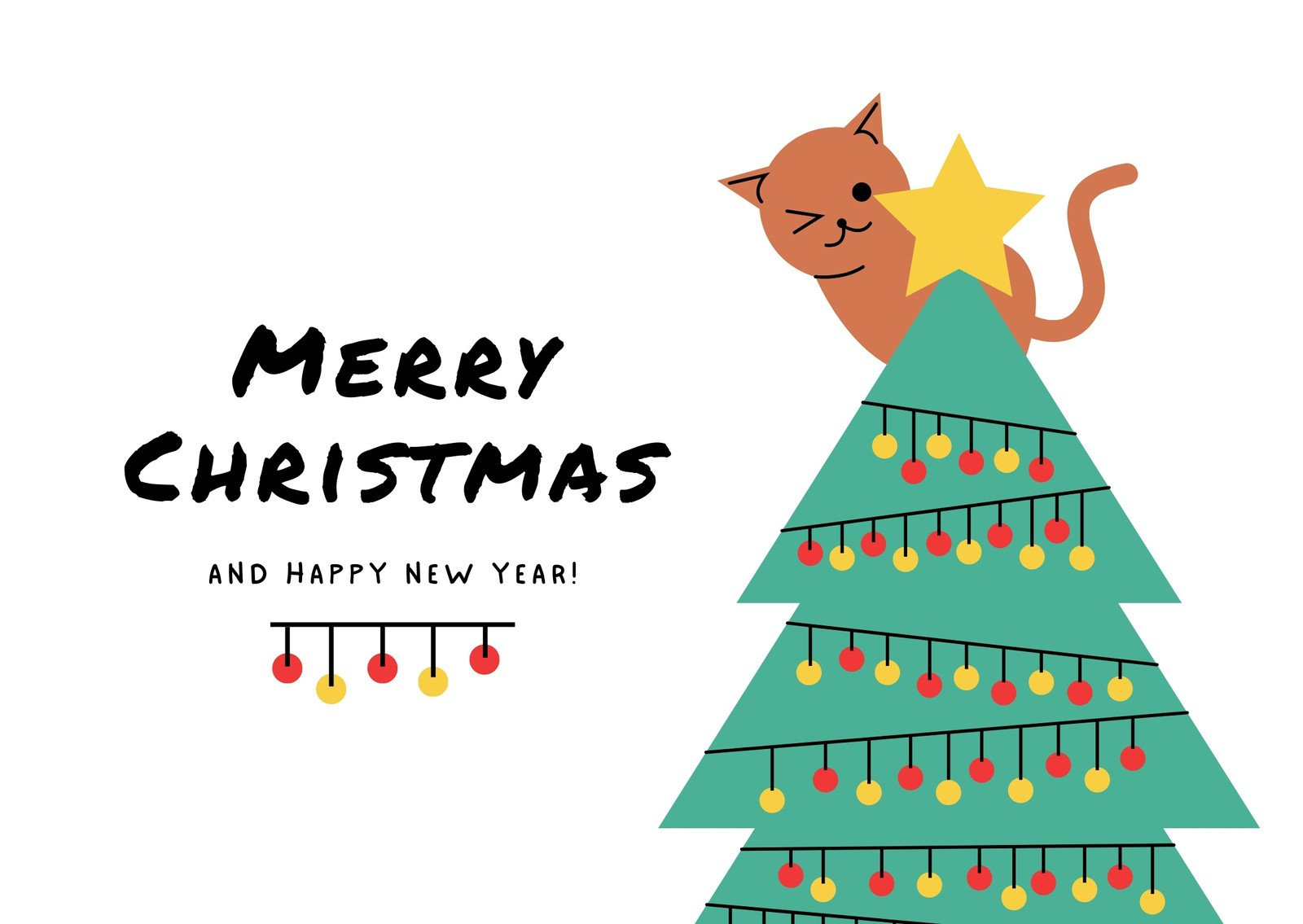 Free Cat Christmas Card Templates To Edit And Print | Canva regarding Merry Christmas Card Printable Free