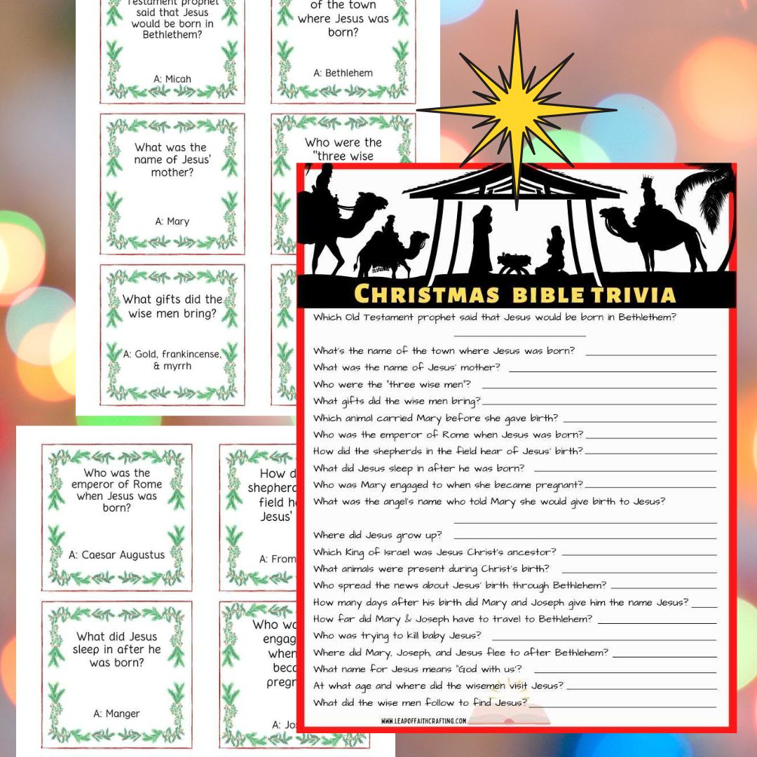 Free Christmas Bible Trivia Printables (2 Versions!) - Leap Of intended for Christian Christmas Trivia Games Free Printable