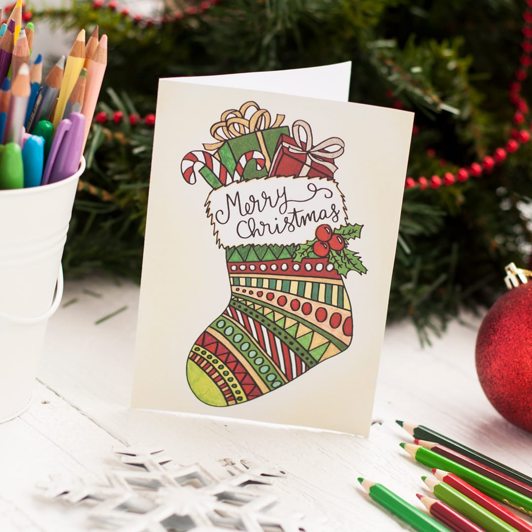 Free Christmas Coloring Card - Sarah Renae Clark - Coloring Book within Christmas Card Diy Printable