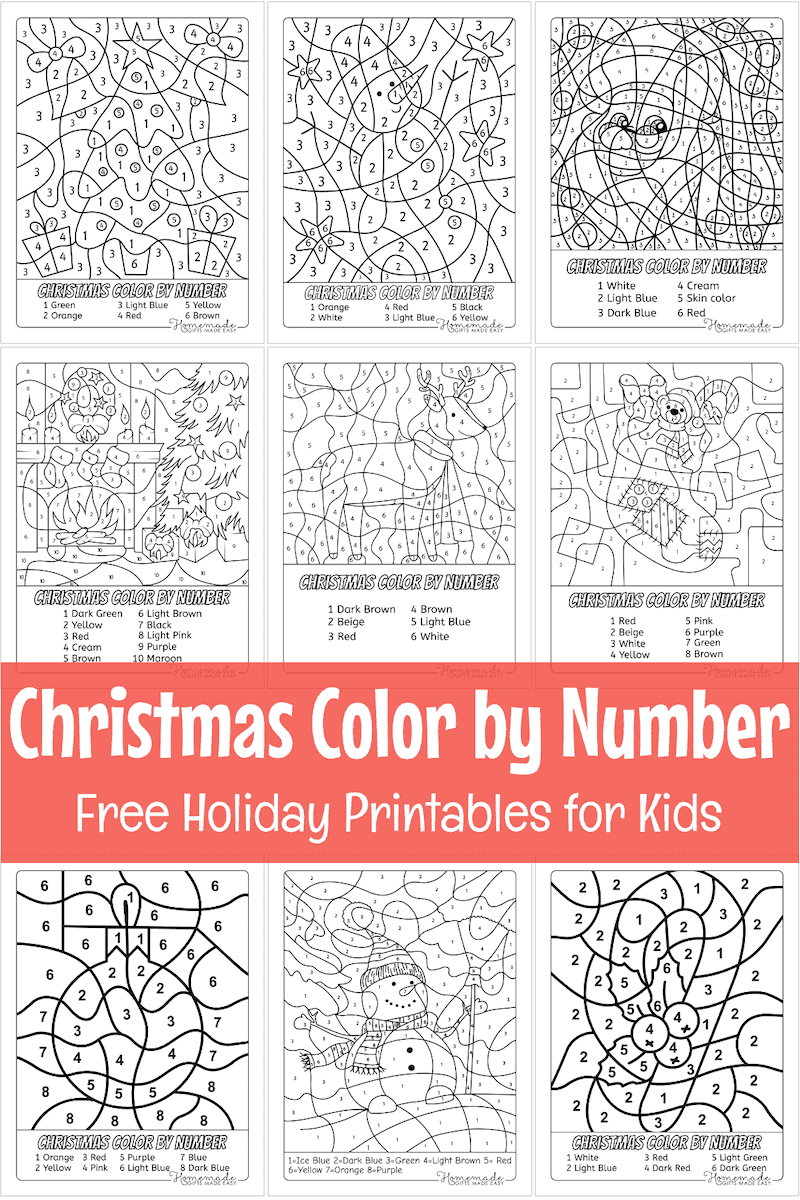 Free Christmas Colornumber Printables within Printable Christmas Color By Number