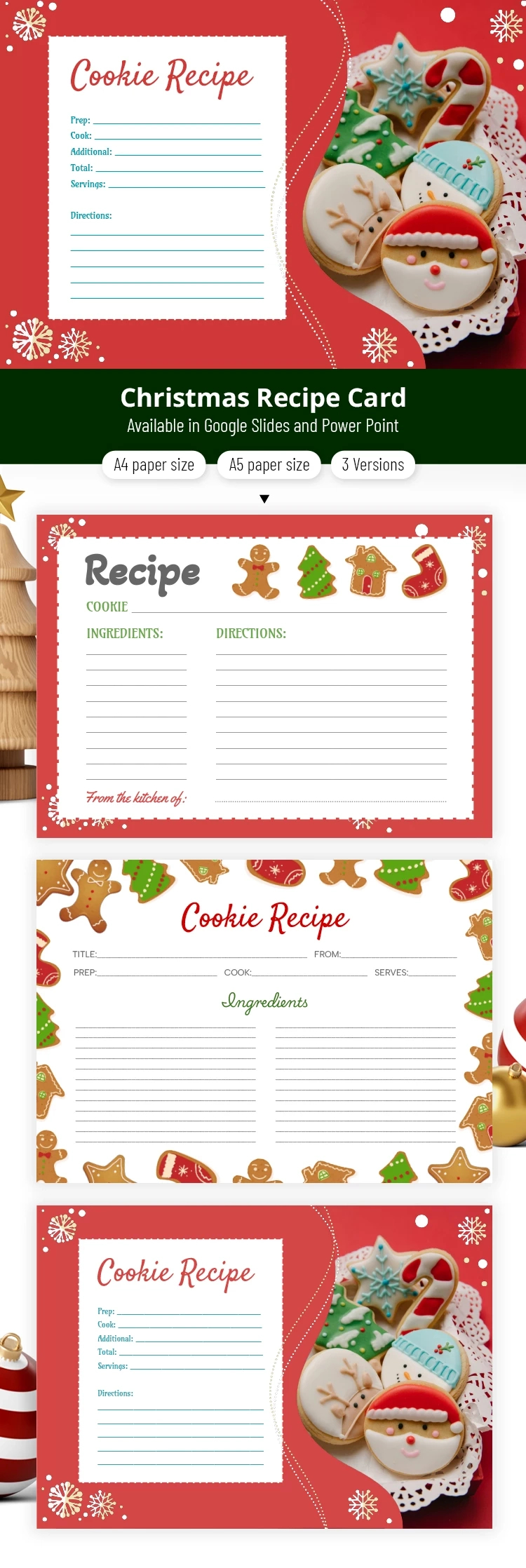 Free Christmas Cookie Recipe Template In Google Slides And regarding Christmas Cookie Recipes Printable