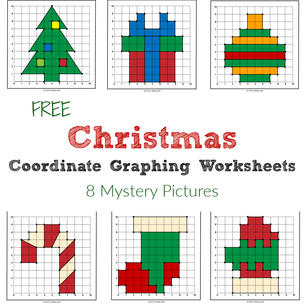 Free Christmas Coordinate Graphing Worksheets - The Activity Mom in Free Printable Christmas Coordinate Graphing Worksheets