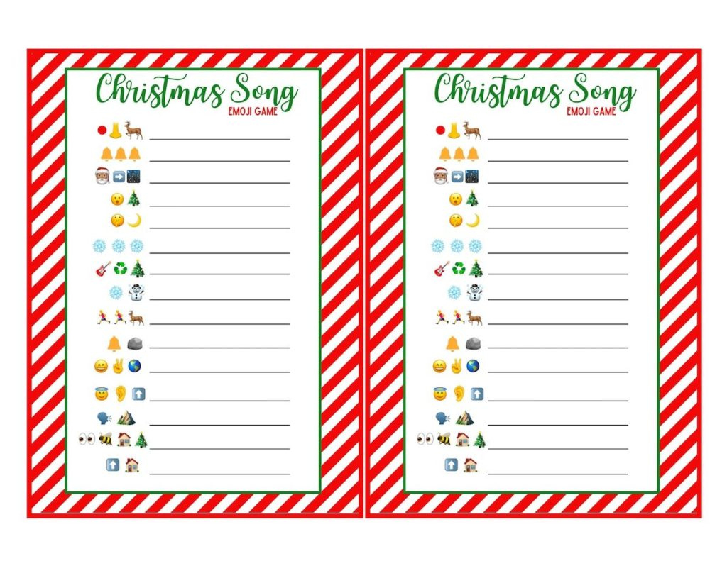 Free Christmas Emoji Game With Answers! (Free Printable) - Originalmom intended for Free Printable Christmas Song Picture Game