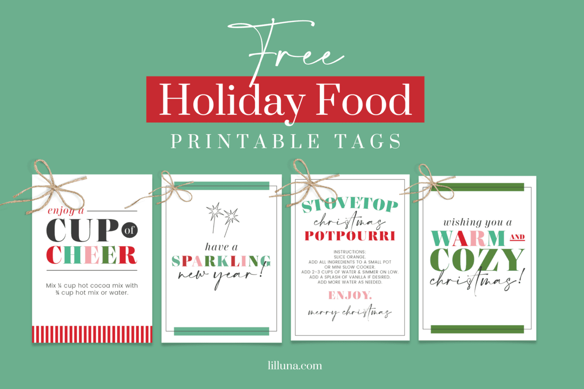 Free Christmas Food Gift Tags | Lil&amp;#039; Luna throughout Christmas Food Tags Printable Free