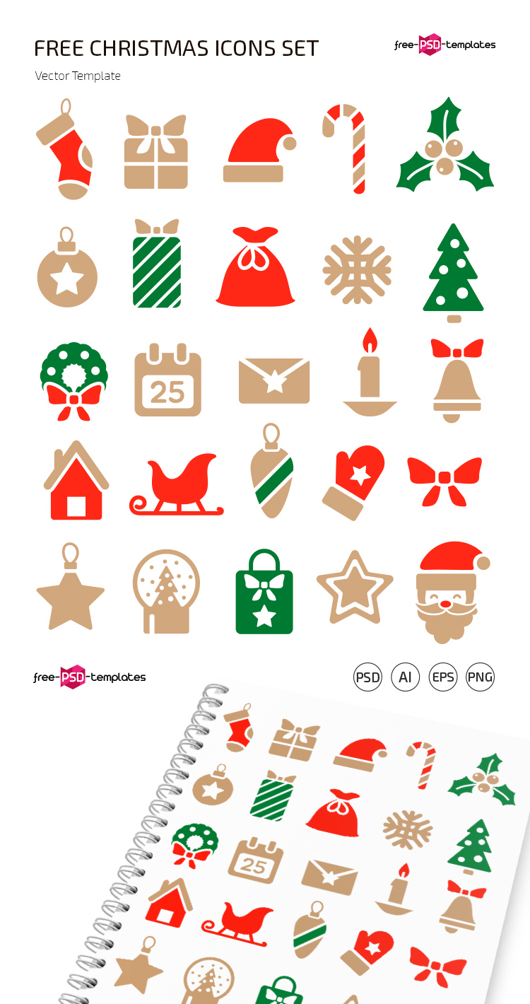 Free Christmas Icons Set – Free Psd Templates within Christmas Icons Free Printable