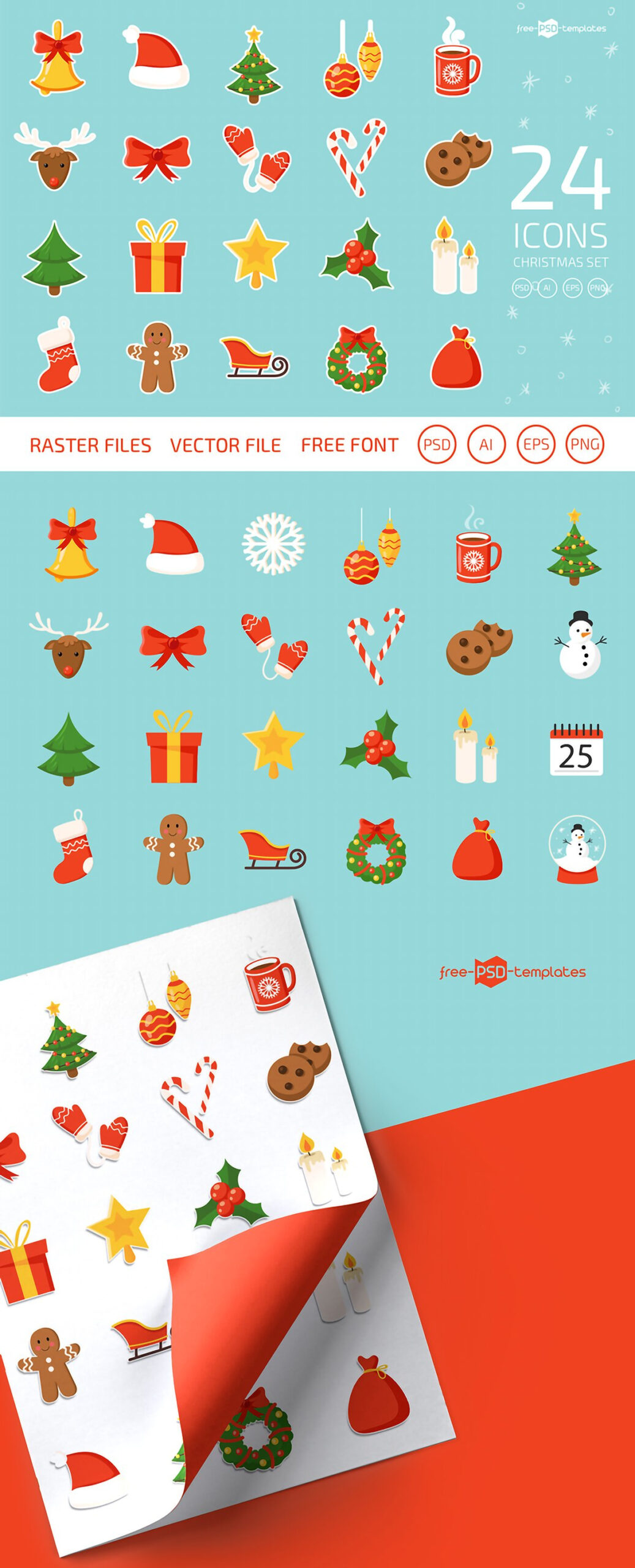 Free Christmas Icons Vector Set – Free Design Resources throughout Christmas Icons Free Printable
