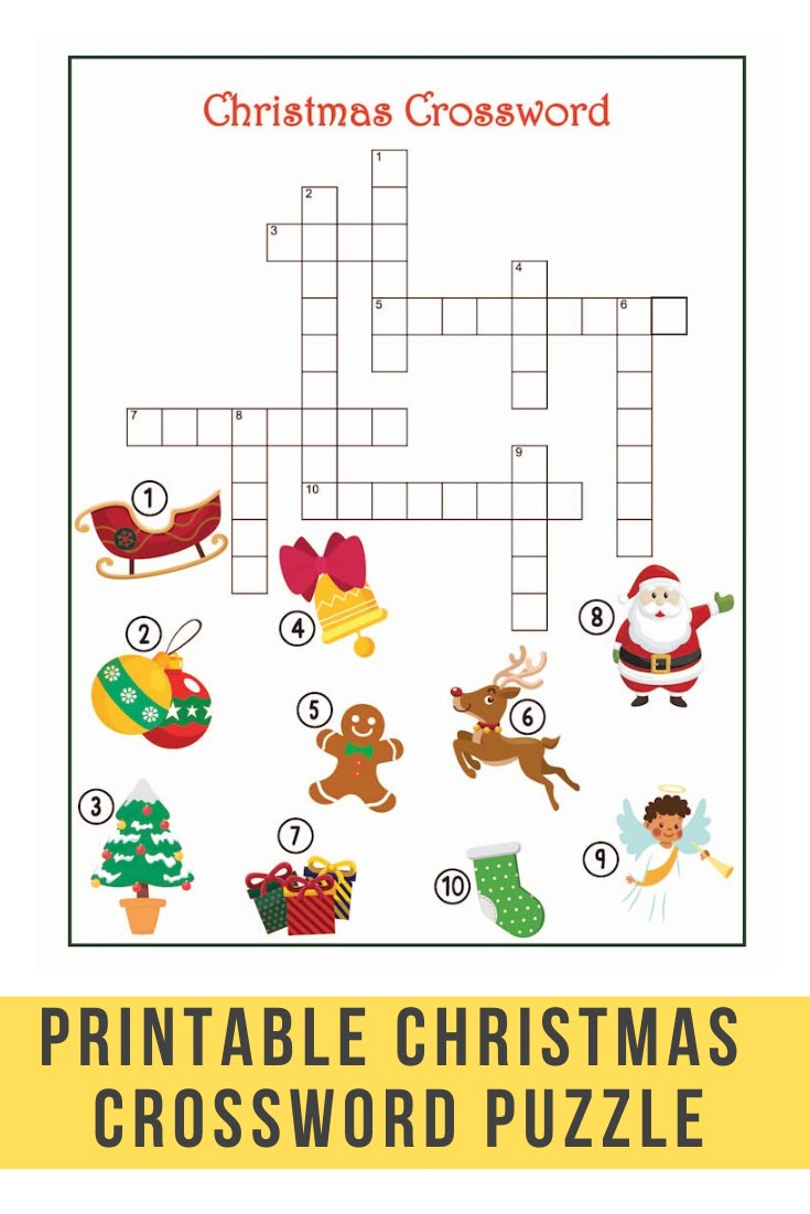 Free Christmas Printable Crossword Puzzle regarding Christmas Puzzles Printable