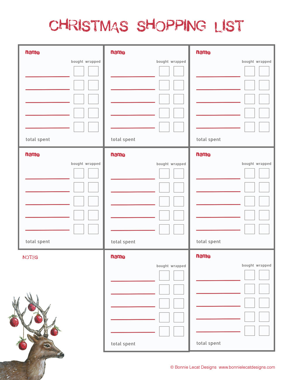 Free Christmas Printable Gift Planner pertaining to Printable Christmas Gift Planner