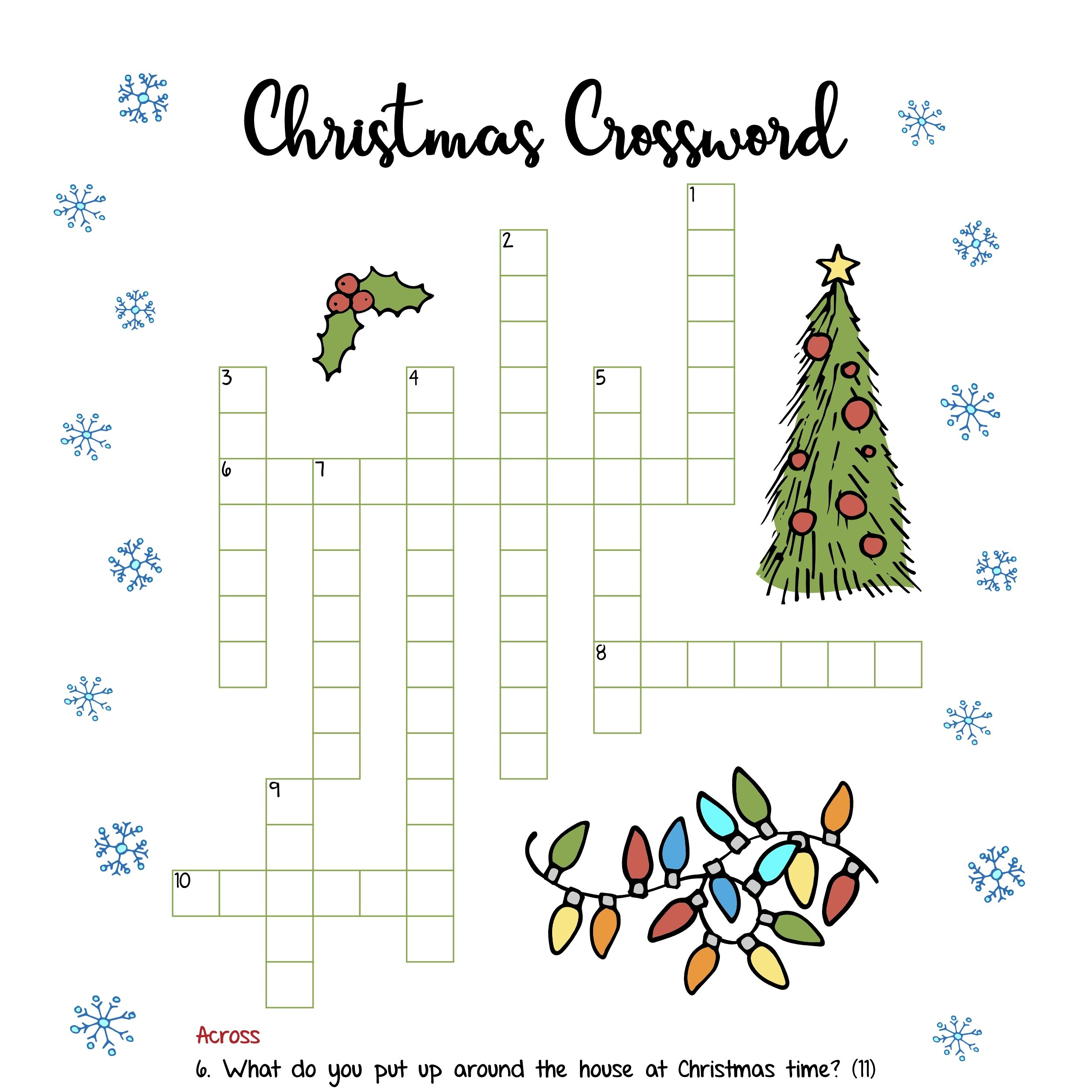 Free Christmas Printables – Crossword | Mama Geek regarding Printable Christmas Crossword Puzzles For Adults