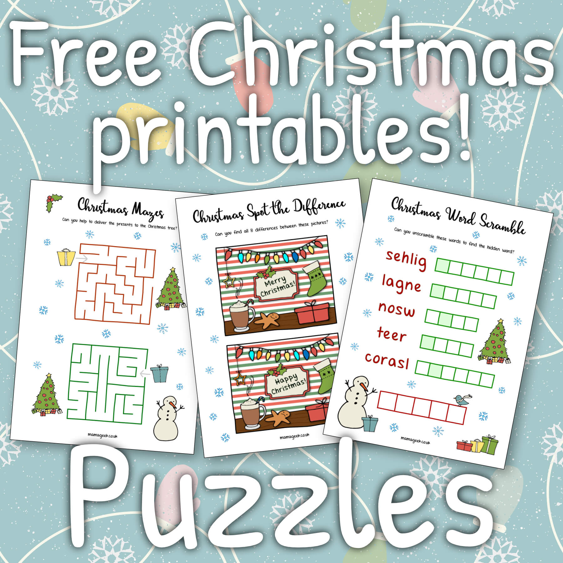 Free Christmas Printables – Puzzles | Mama Geek pertaining to Free Printable Christmas Picture Puzzles