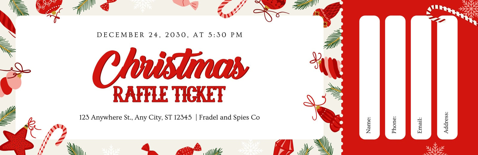 Free Christmas Ticket Templates To Edit And Print | Canva with Christmas Raffle Ticket Printable
