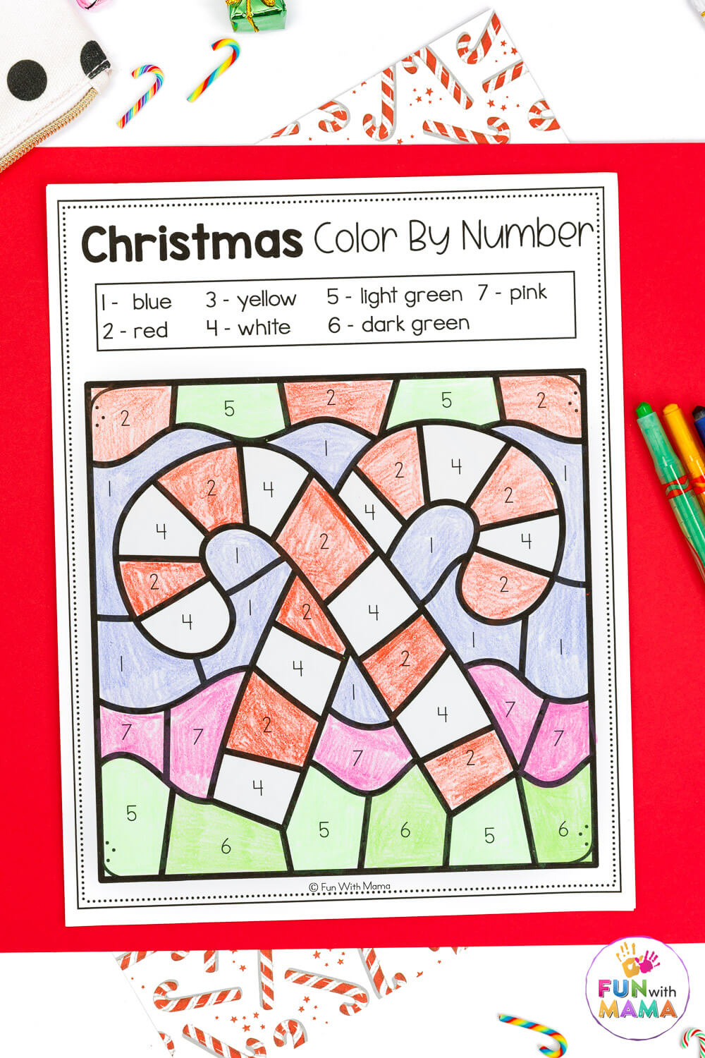 Free Colornumber Christmas Pages for Free Printable Christmas Color by Number Pages