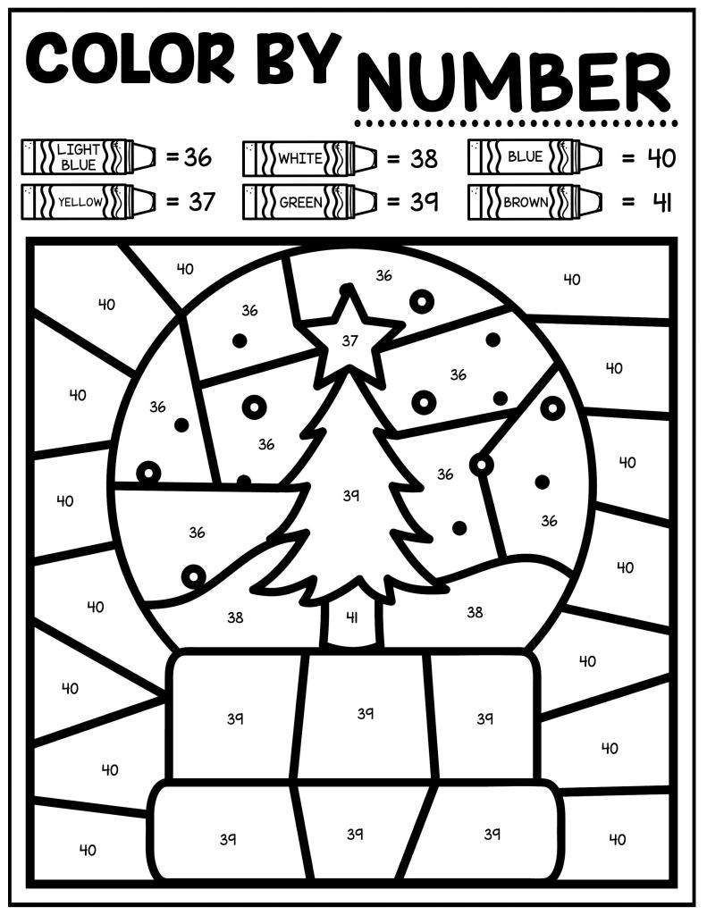 Free Colornumber Christmas Worksheet, Download Free Color with Free Printable Color by Number Christmas Pages