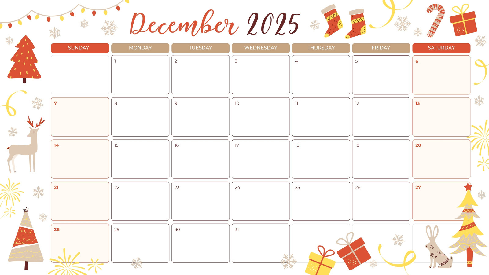 Free Custom Printable Christmas Calendar Templates | Canva with regard to Christmas December Calendar Printable