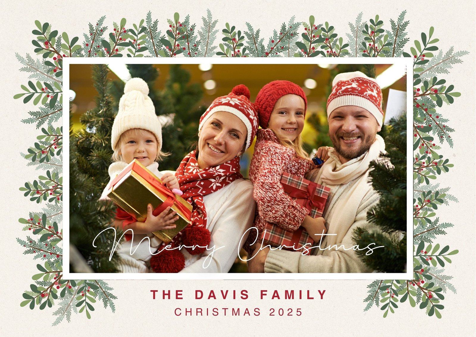 Free Custom Printable Christmas Card Templates | Canva within Christmas Photo Card Printable Templates Free