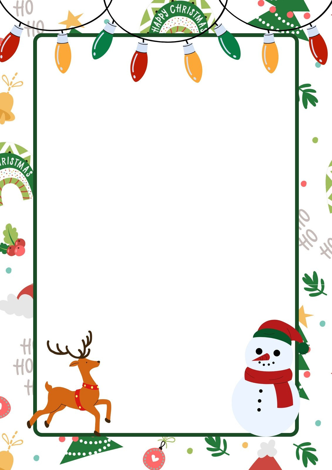 Free Customizable Christmas Page Border Templates | Canva in Christmas Paper Border Printable