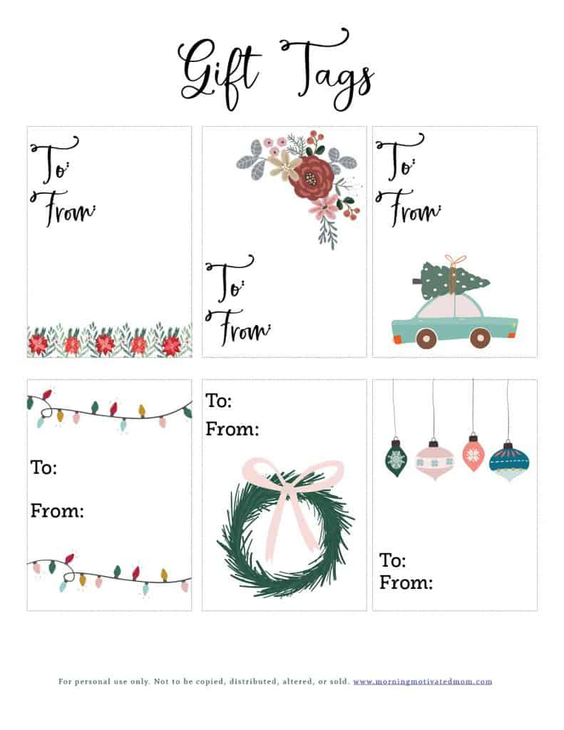 Free Gift Tags Printable – Morning Motivated Mom intended for Christmas Present Printable Tags