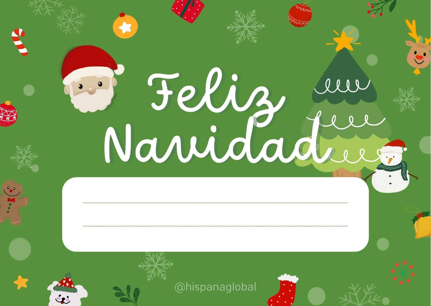 Free Holiday And Christmas Cards In Spanish - Hispana Global inside Spanish Christmas Card Printable Free