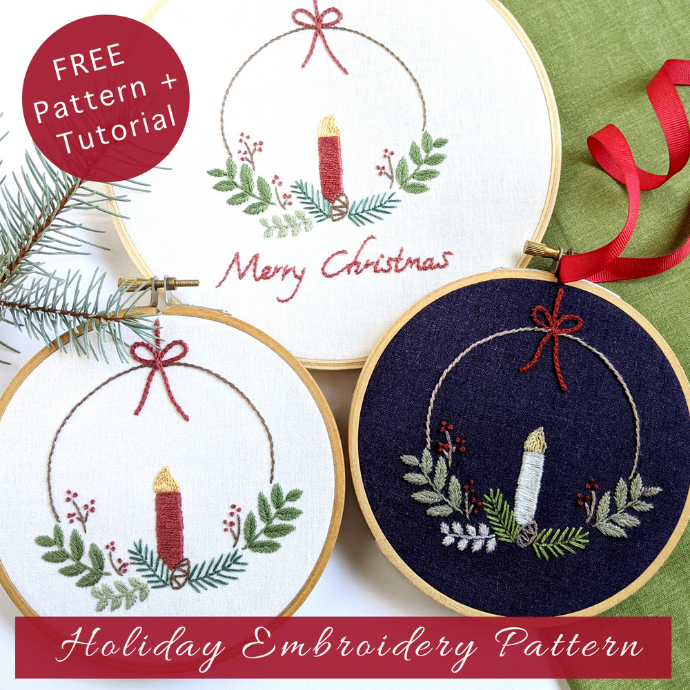 Free Holiday Embroidery Pattern &amp;amp; Tutorial - Wandering Threads within Free Printable Christmas Embroidery Patterns By Hand