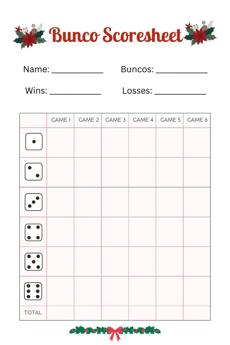 Free Printable Bunco Score Sheets + Table Tally Sheet [Pdf with regard to Christmas Bunco Score Sheets Printable