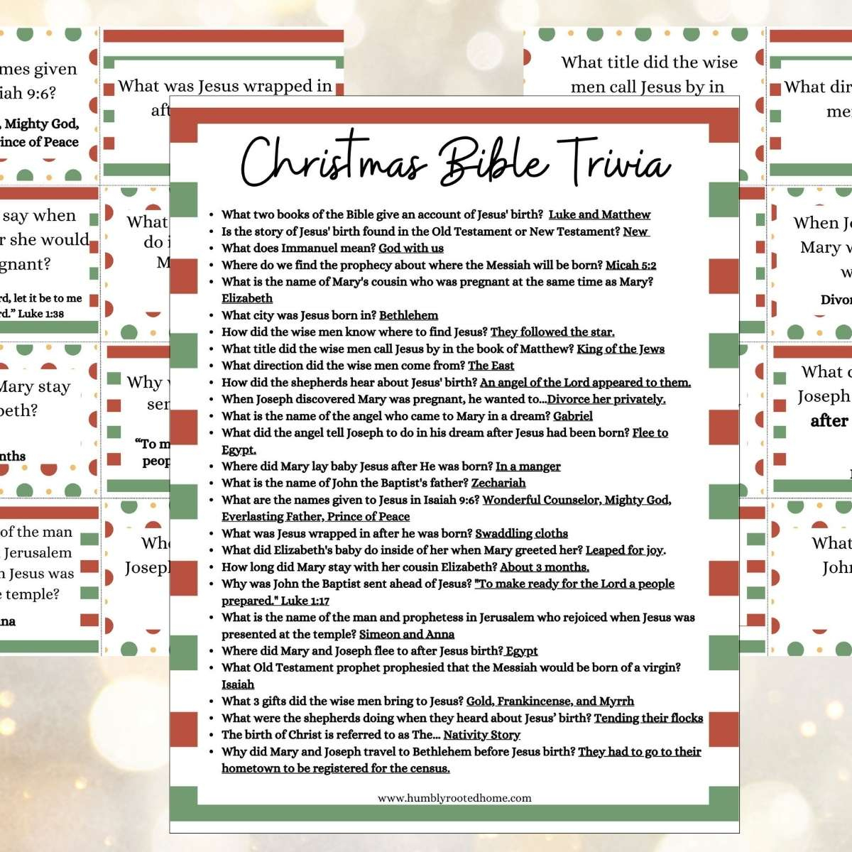 Free Printable Christmas Bible Trivia For The Whole Family! - throughout Christmas Bible Trivia Printable