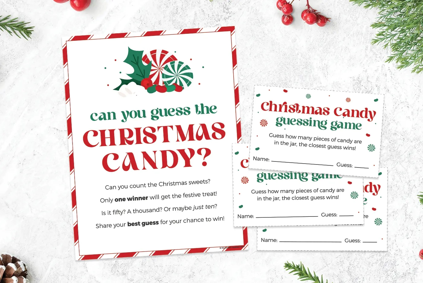 Free Printable Christmas Candy Guessing Game - Favorite Printables for Christmas Candy Guessing Game Free Printable