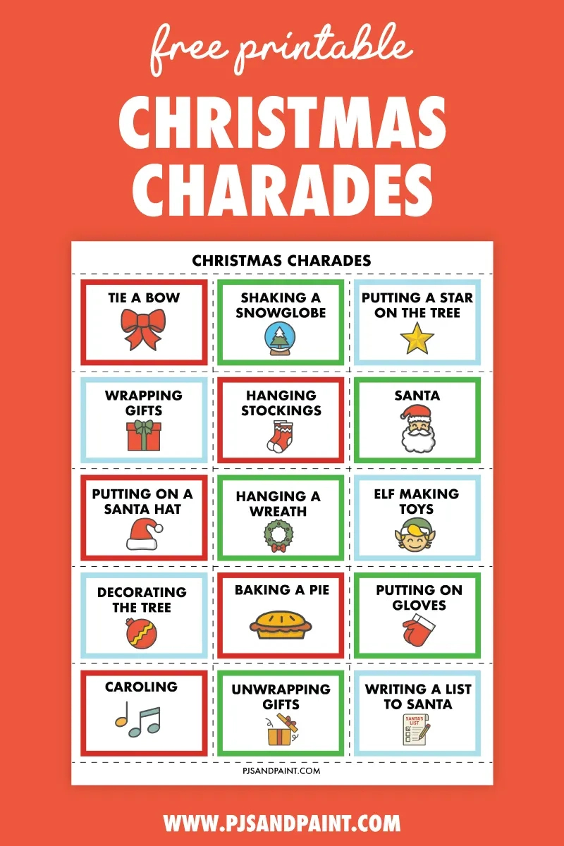 Free Printable Christmas Charades - Pjs And Paint with regard to Christmas Charades Printable