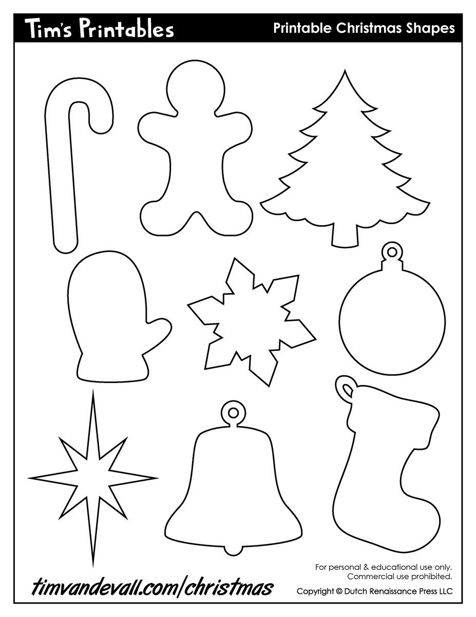 Free Printable Christmas Cutouts - Printable Party Favors for Printable Christmas Shapes