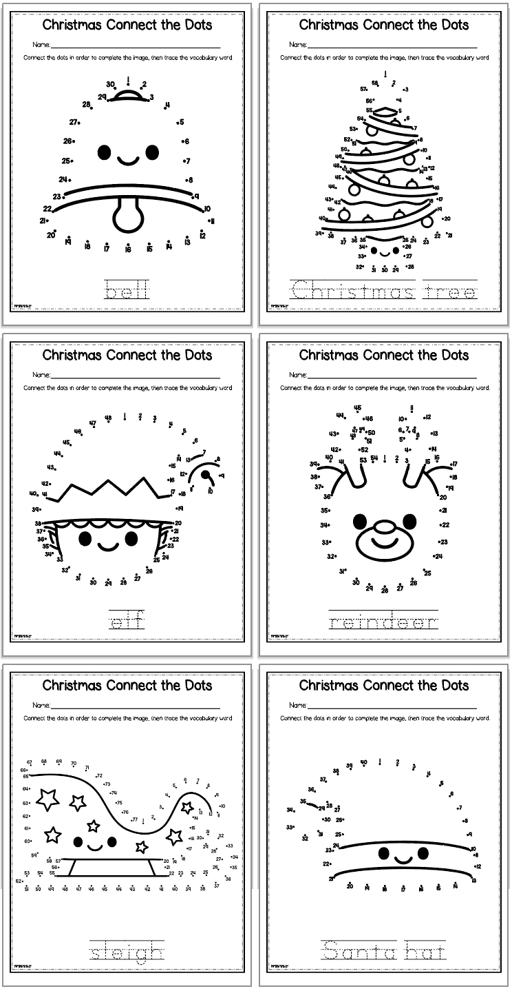 Free Printable Christmas Dot To Dot Worksheets - The Artisan Life intended for Printable Christmas Dot To Dot