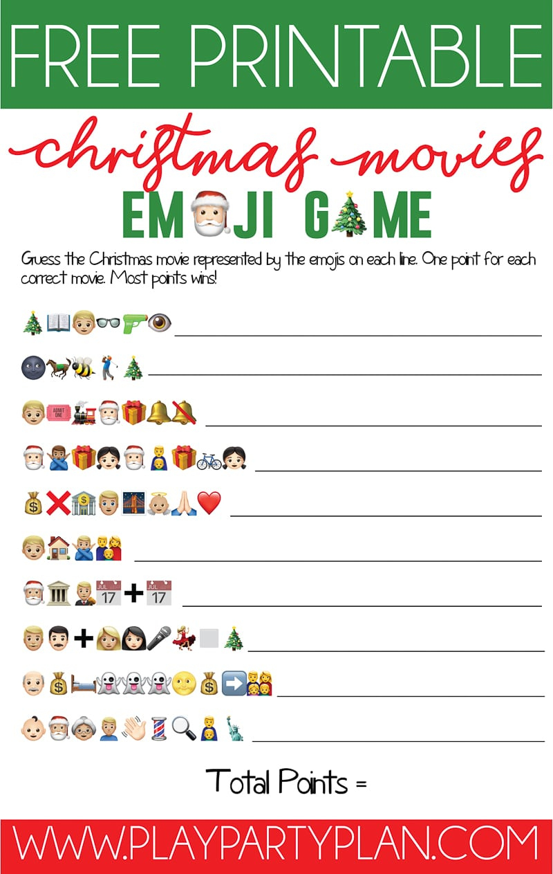 Free Printable Christmas Emoji Game - Play Party Plan intended for Printable Christmas Games And Answers