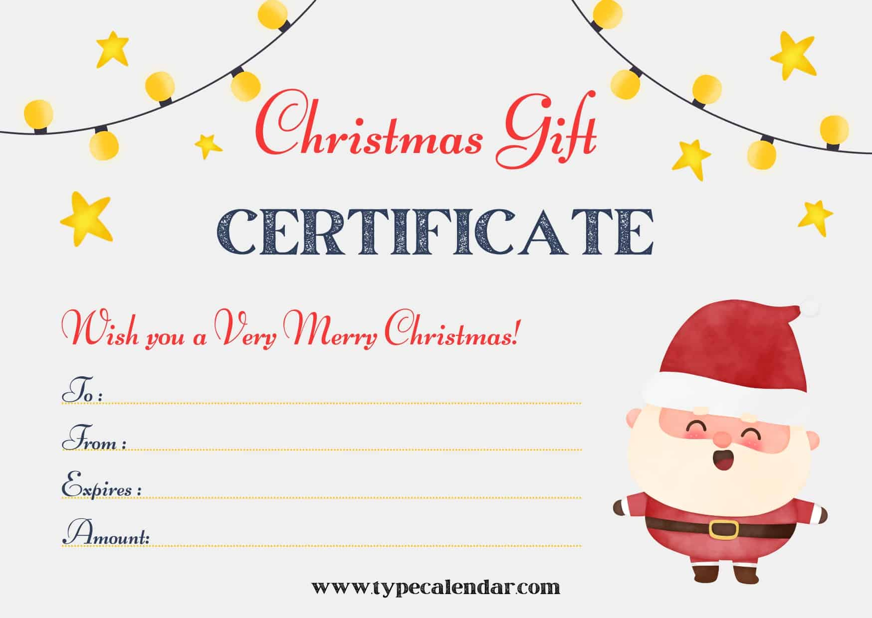 Free Printable Christmas Gift Certificate Templates [Pdf, Word] Blank intended for Free Printable Christmas Gift Card Templates