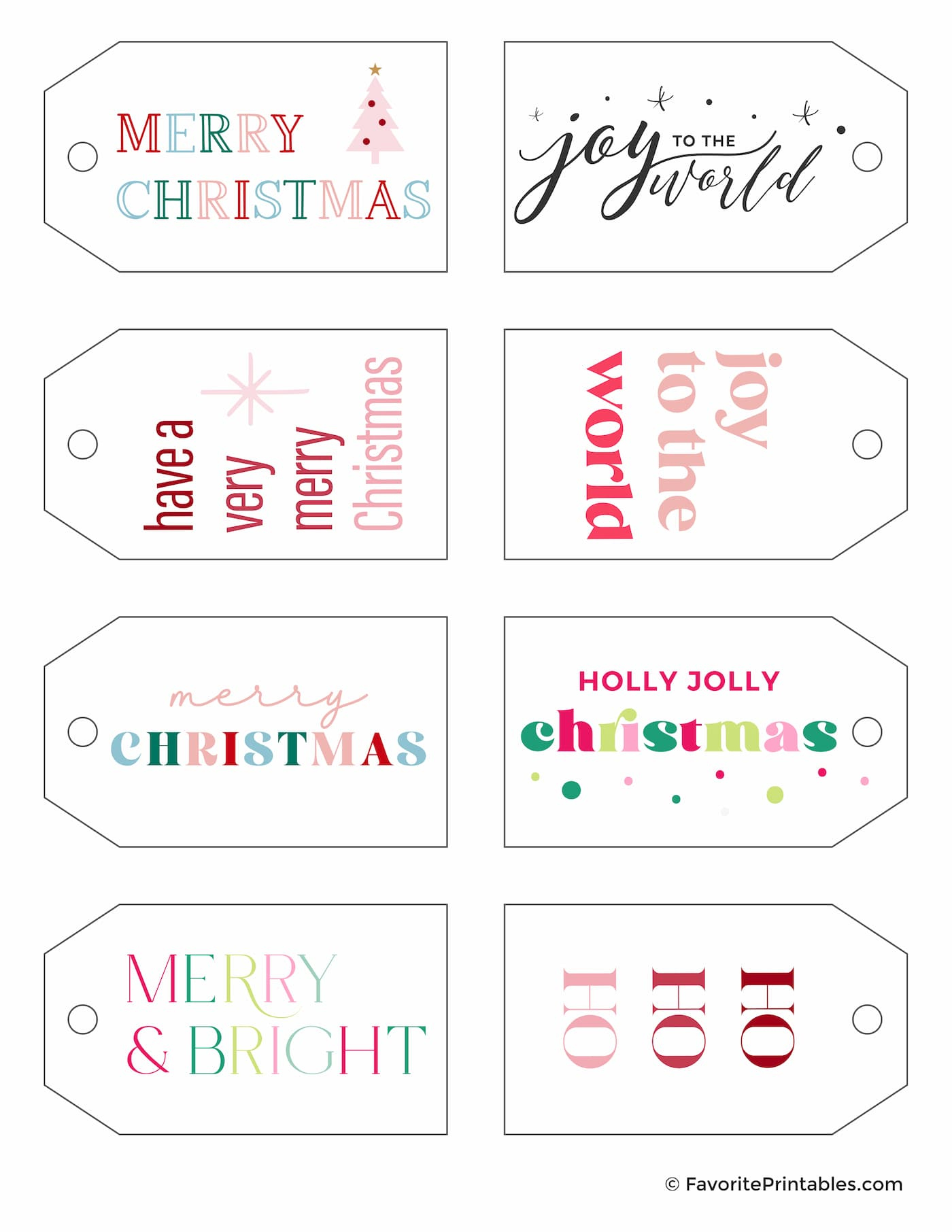 Free Printable Christmas Gift Tags - Favorite Printables with Merry Christmas Free Printable Tags