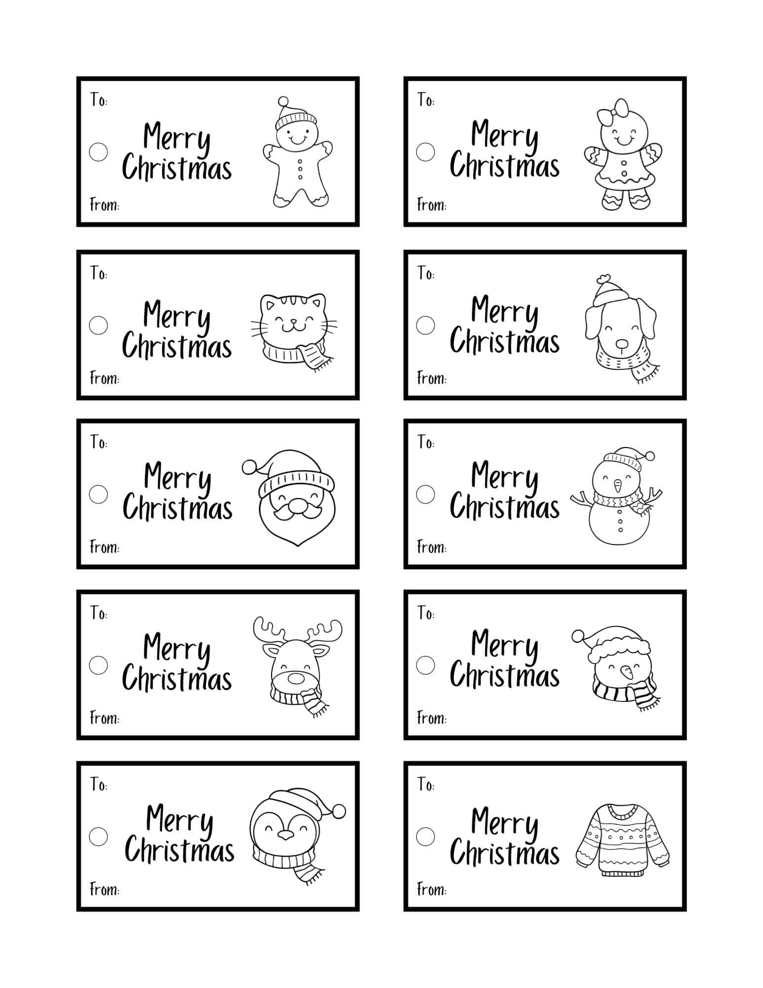 Free Printable Christmas Gift Tags | Parties Made Personal within Christmas Gift Tags Black and White Printable