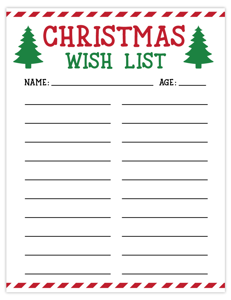 Free Printable Christmas List | Wish List For Kids - Pjs And Paint in Free Printable Christmas Wish List For Kids