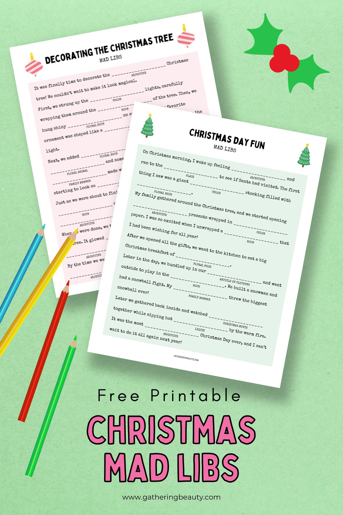 Free Printable Christmas Mad Libs — Gathering Beauty intended for Printable Christmas Mad Libs For Adults