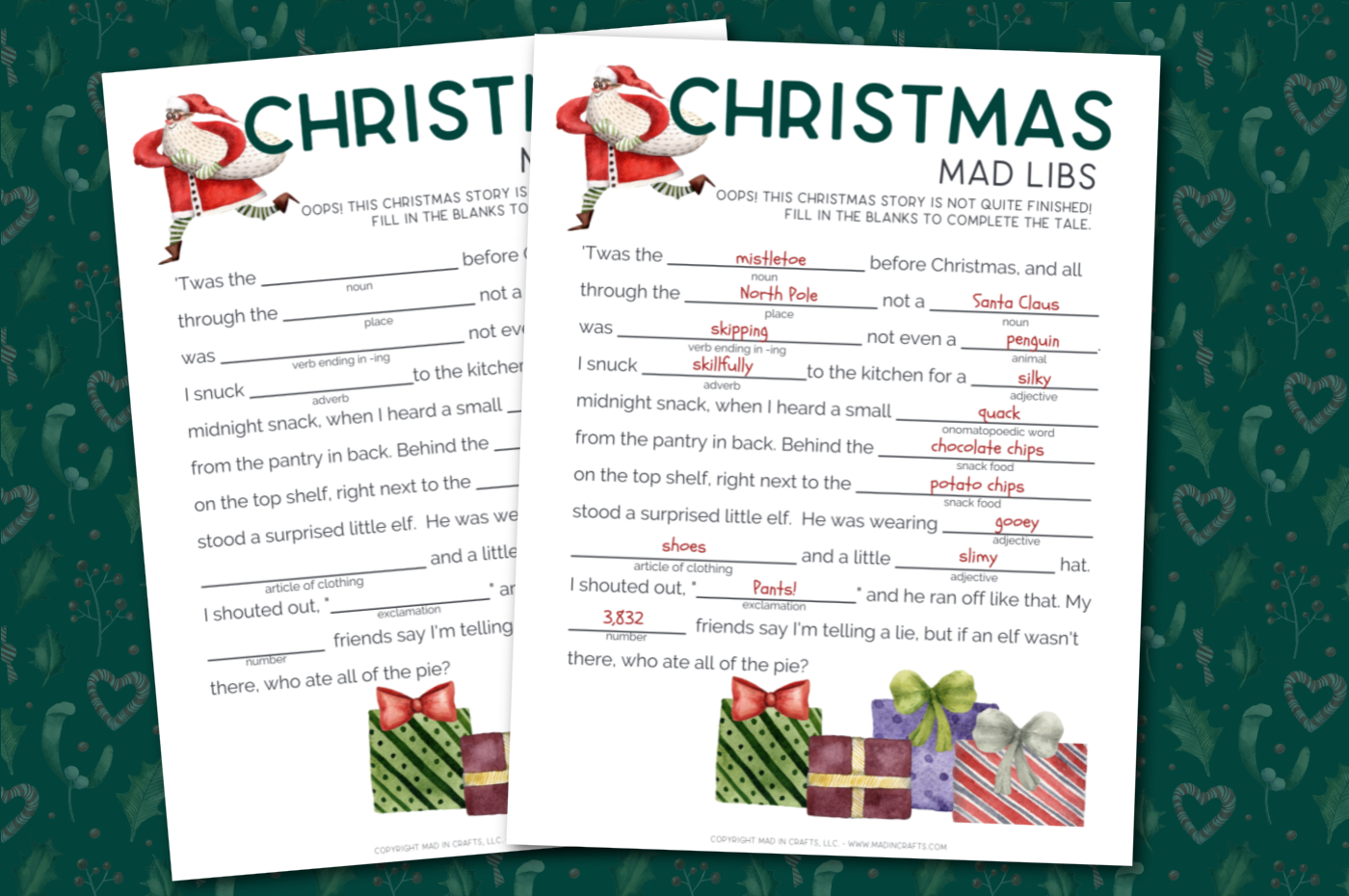 Free Printable Christmas Mad Libs Printables Mad In Crafts intended for Christmas Fill in the Blank Stories Printable