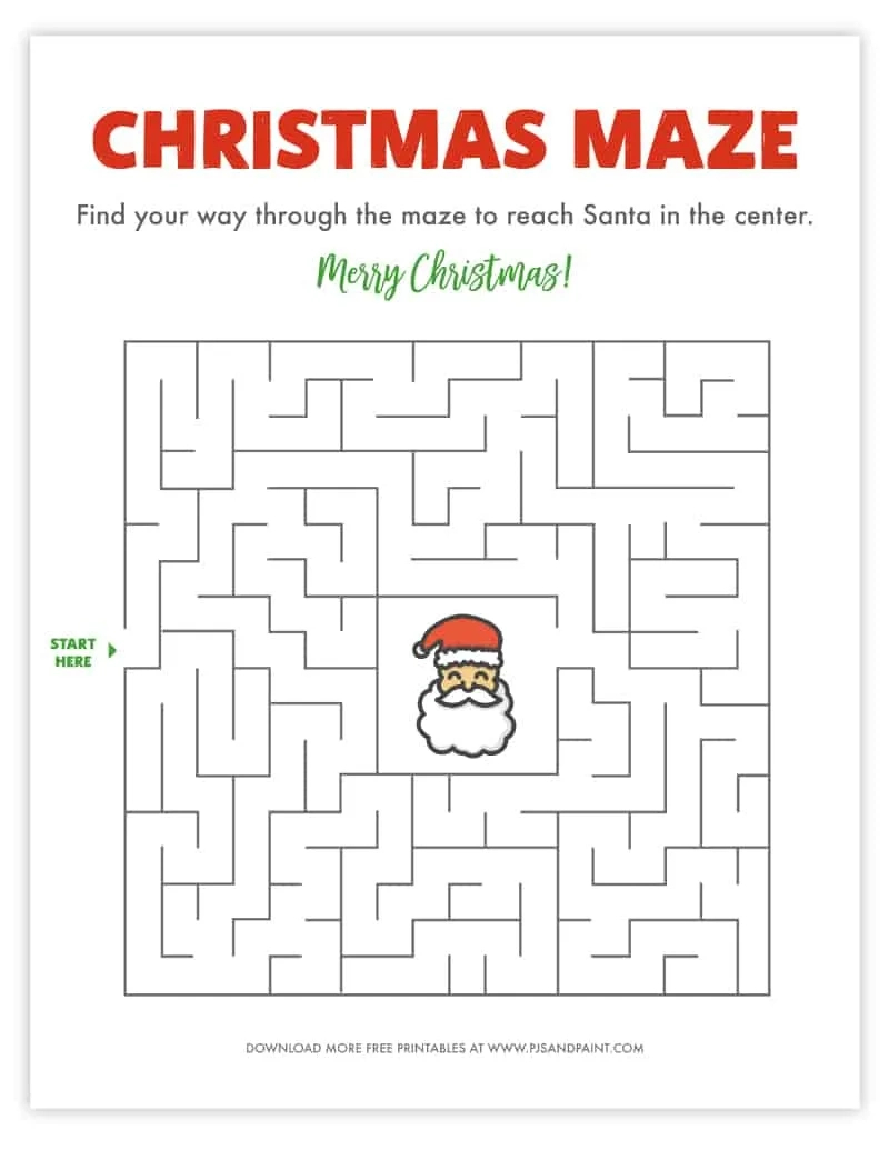Free Printable Christmas Maze - Christmas Games And Activities with Christmas Maze Free Printable