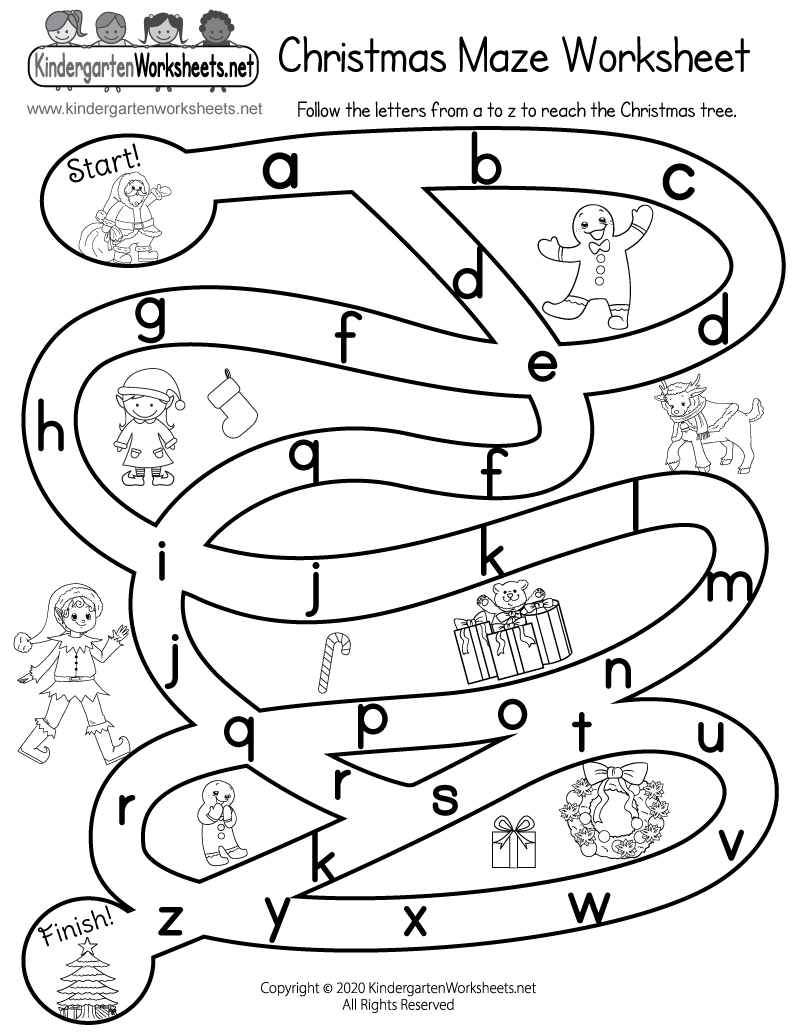 Free Printable Christmas Maze Worksheet for Christmas Maze Free Printable