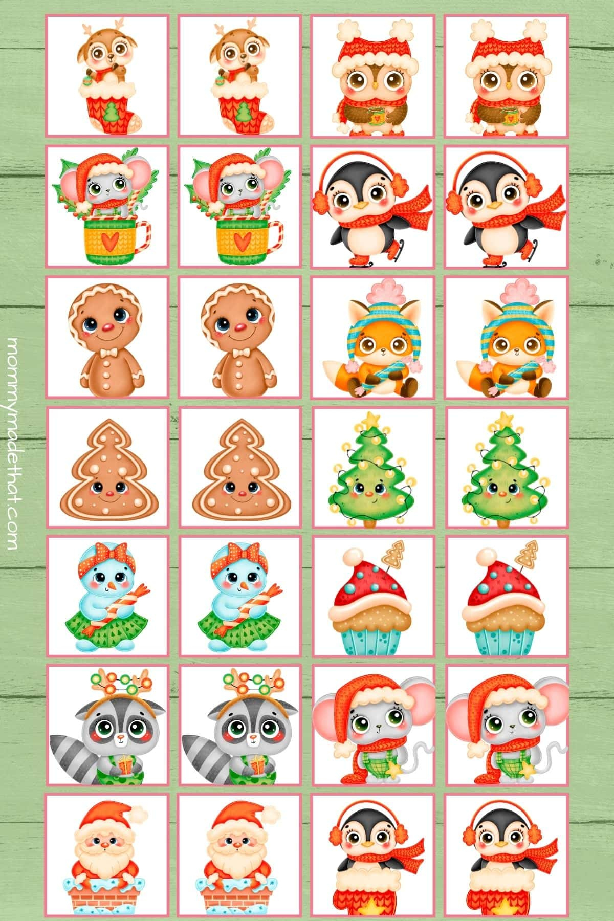 Free Printable Christmas Memory Game in Free Printable Christmas Matching Games