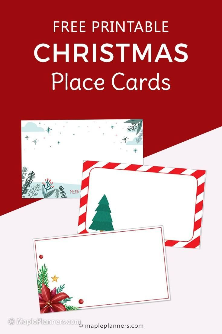 Free Printable Christmas Place Cards throughout Free Printable Christmas Place Card Template
