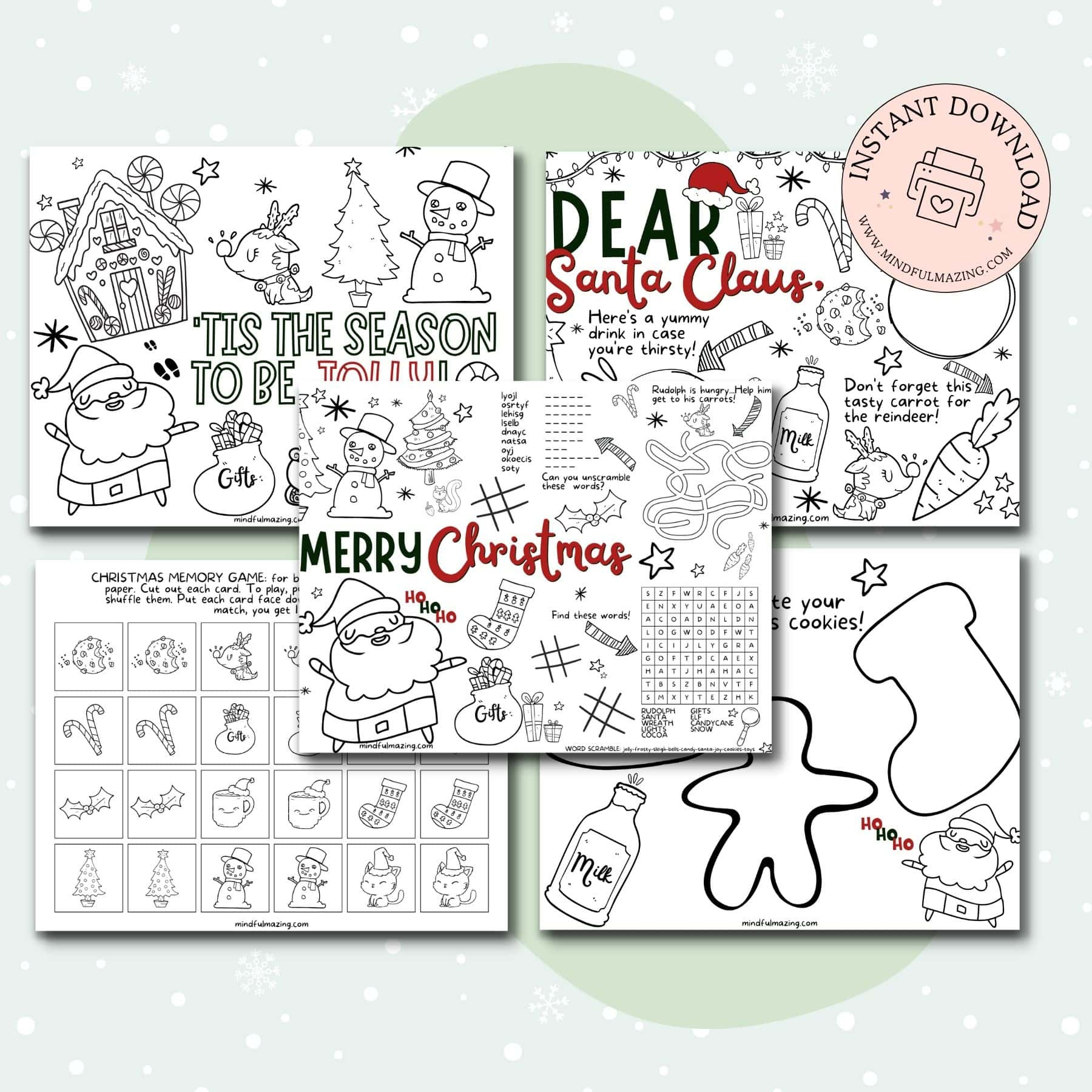 Free Printable Christmas Placemats For Kids • Mindfulmazing with Free Printable Christmas Placemats