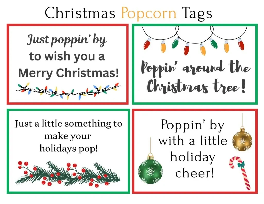 Free Printable Christmas Popcorn Tags – Perfect Holiday Gift Idea for Free Printable Christmas Popcorn Tags