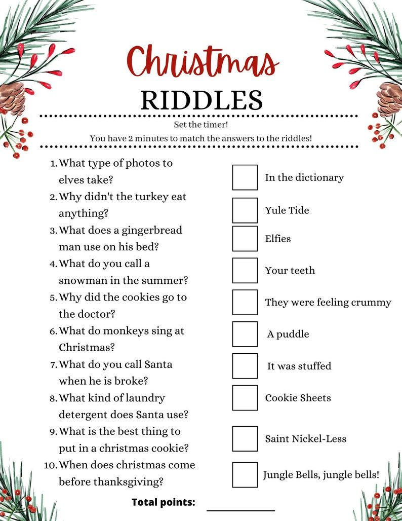 Free Printable Christmas Riddles, Download Free Printable with regard to Free Printable Christmas Riddles with Answers