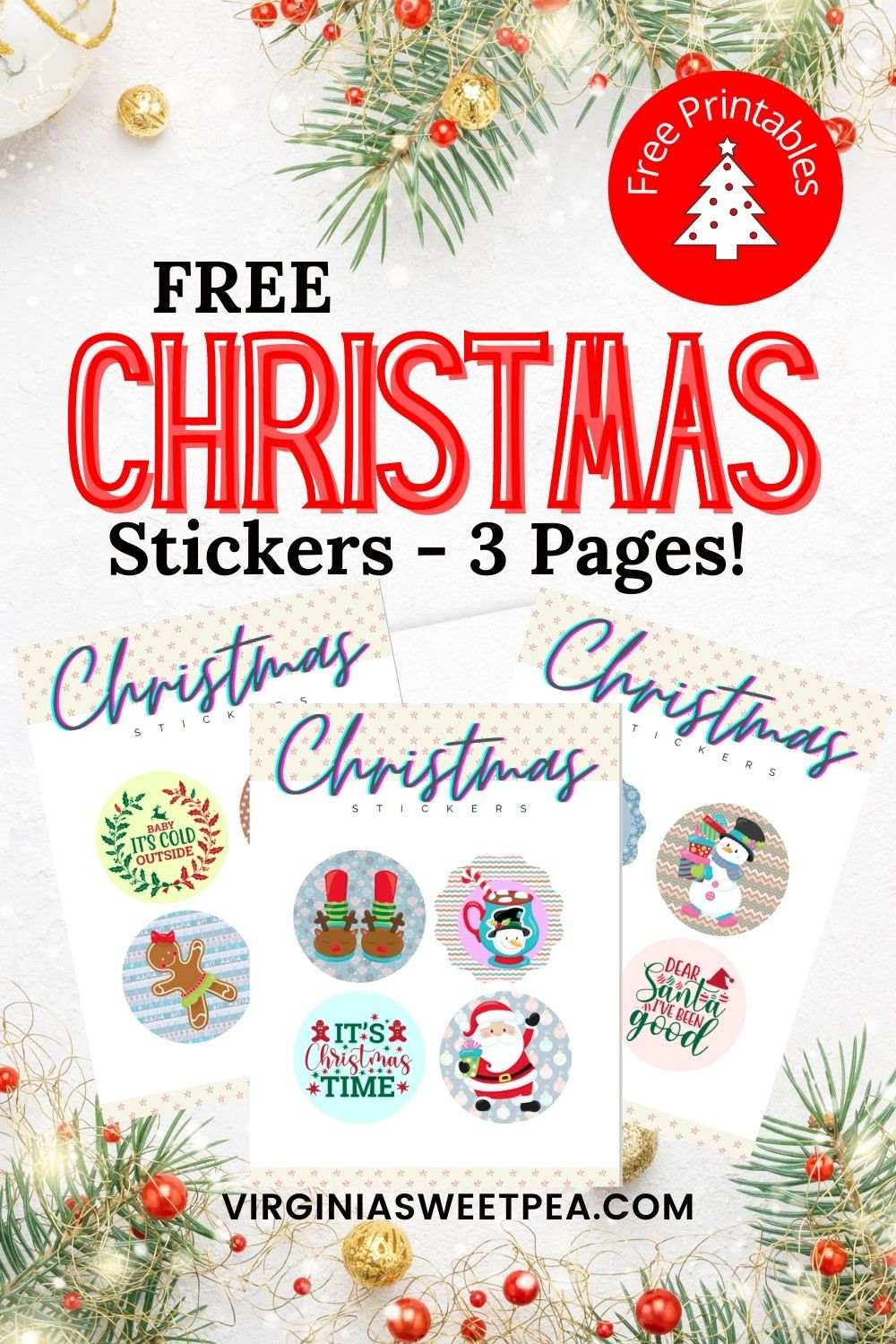 Free Printable Christmas Stickers - Sweet Pea for Printable Christmas Stickers Free