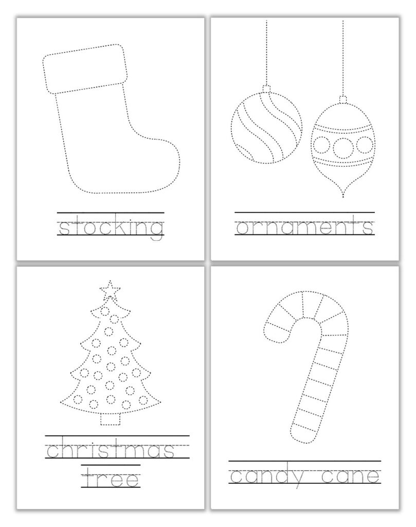 Free Printable Christmas Tracing Worksheets For Kids - The Craft with Printable Christmas Tracing Sheets