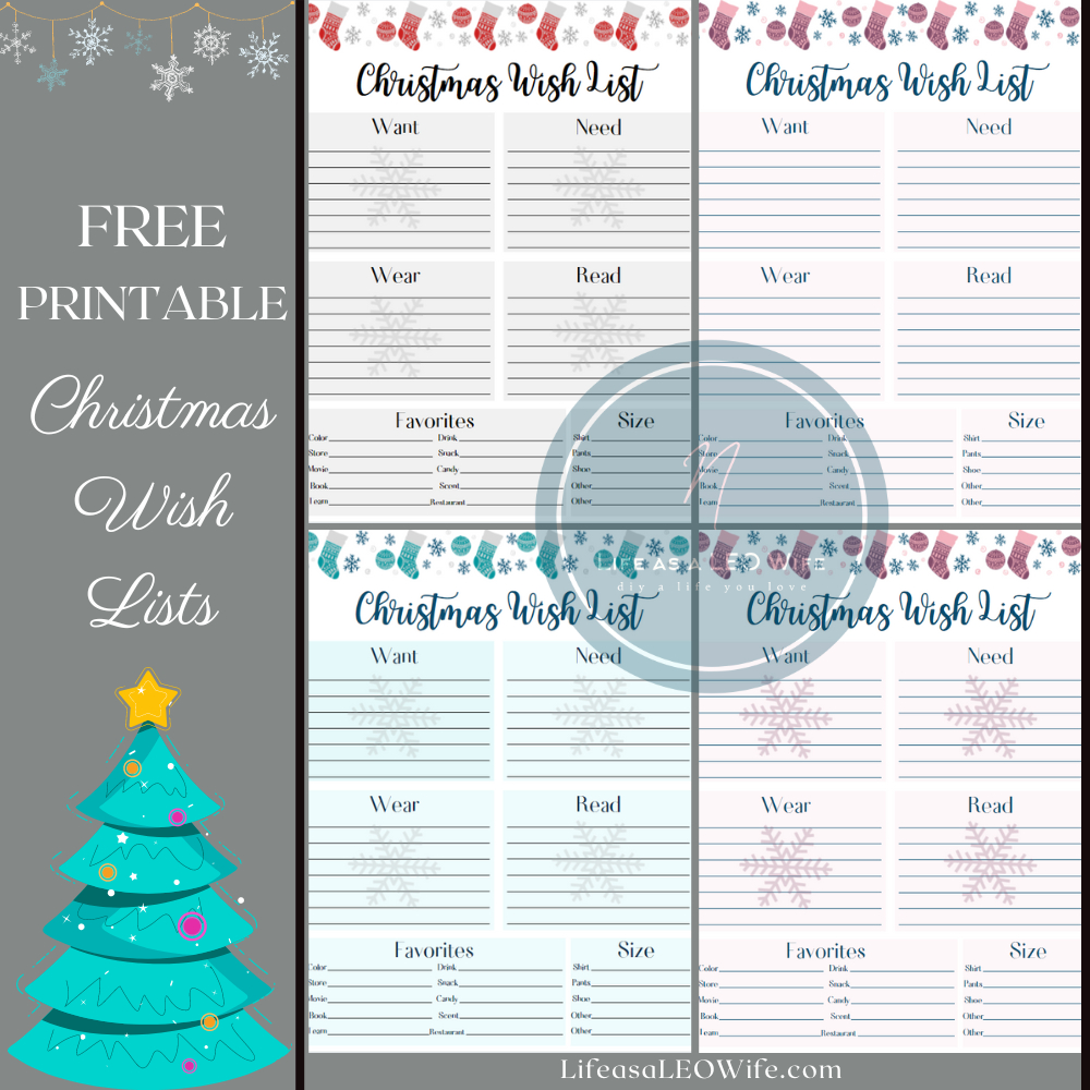 Free Printable Christmas Wish List - Life As A Leo Wife regarding Christmas Likes and Dislikes List Printable