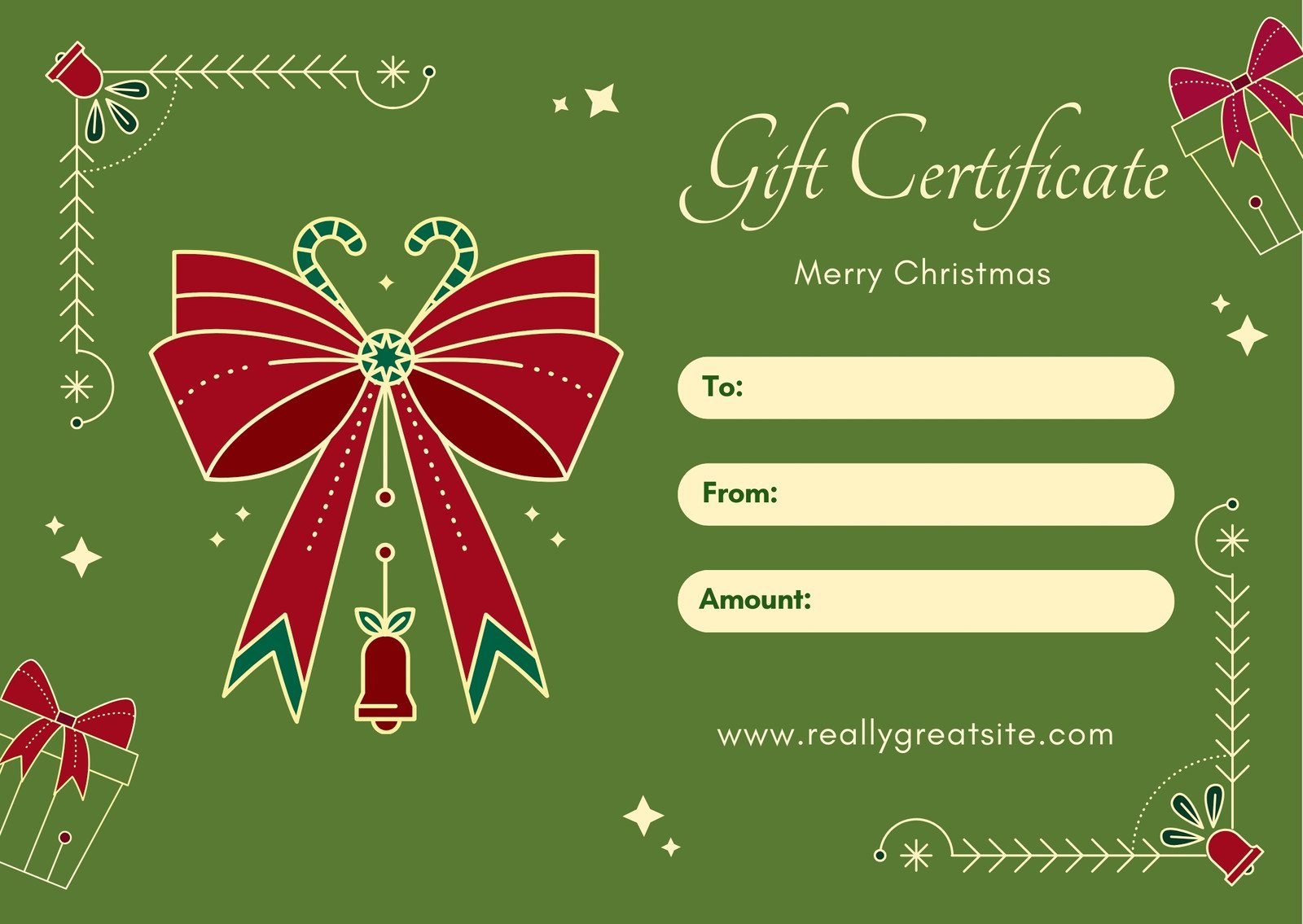 Free, Printable Custom Christmas Gift Certificate Templates | Canva regarding Printable Christmas Gift Certificate Template